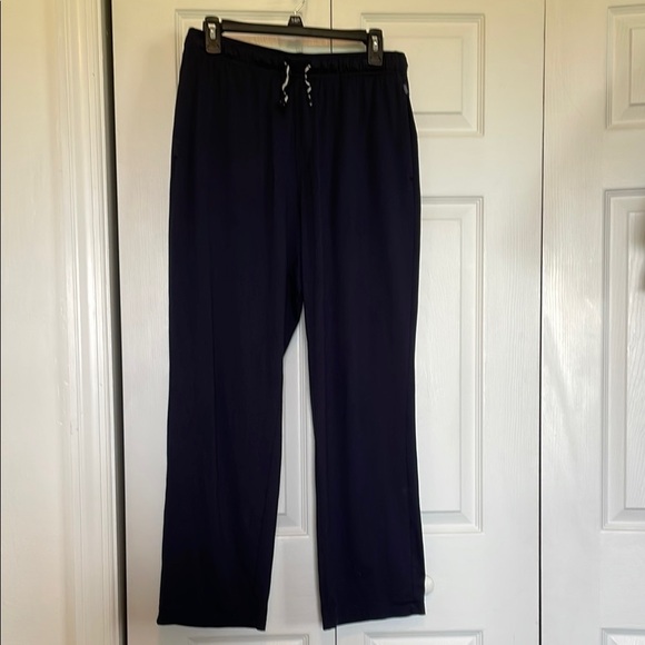 Women’s Chaps M Navy blue lounge pajama Pants Front Pockets drawstring elastic - Picture 2 of 8